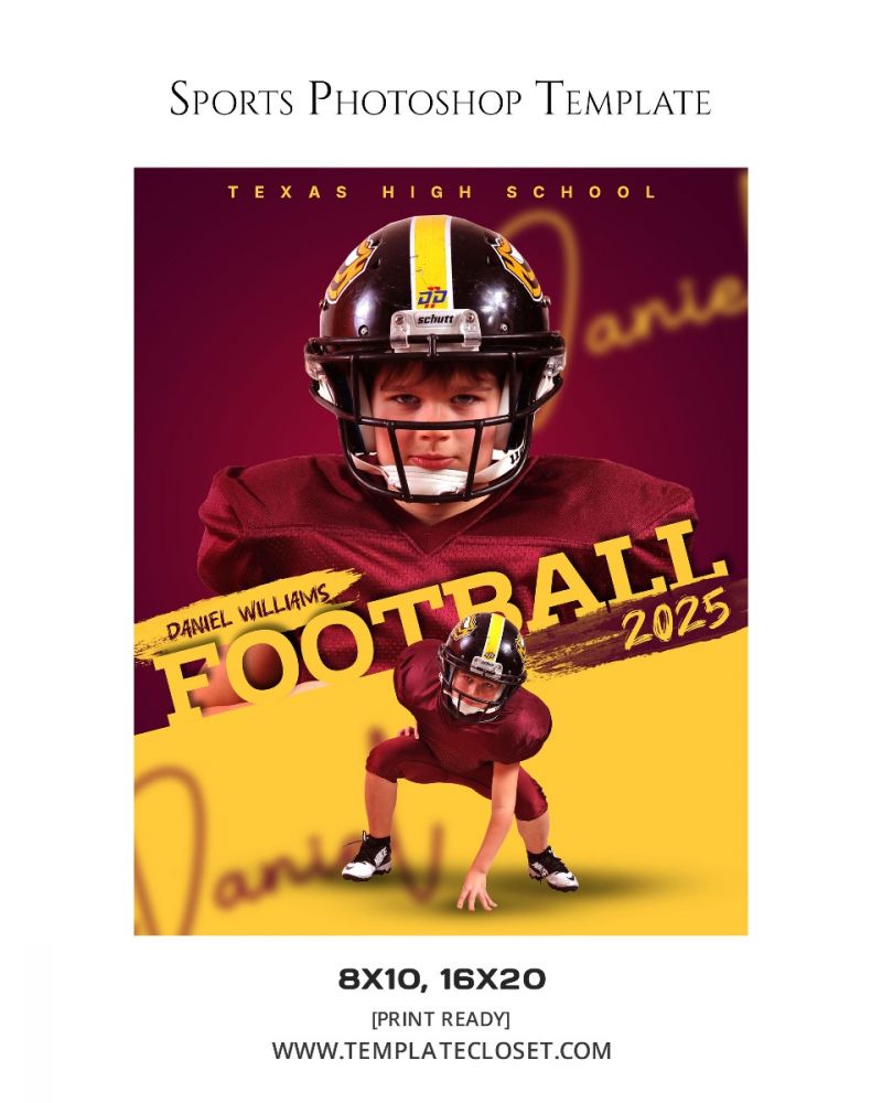 Football Memory Mate Print Ready Sports Photography Poster