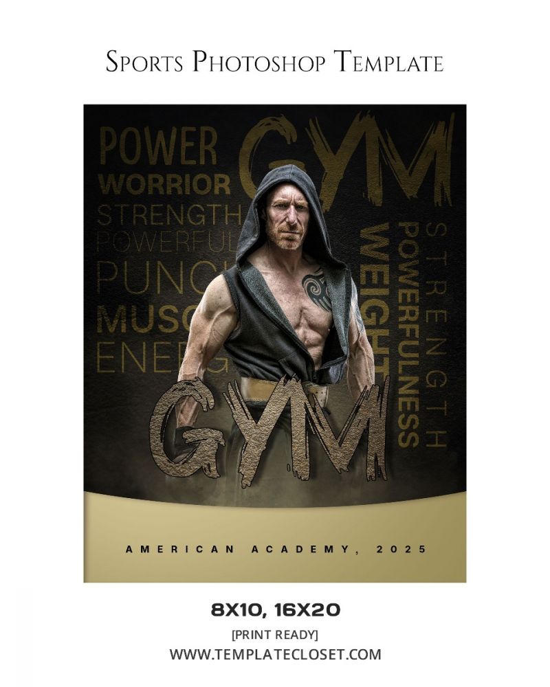 Gym - Weight Lifting Print Ready Sport Photography Template