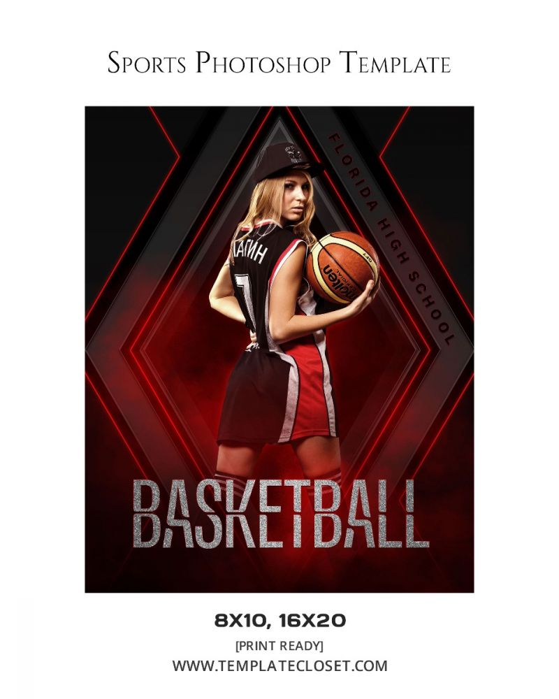 Basketball Ball Customized Multi Layer Sports Photoshop Poster