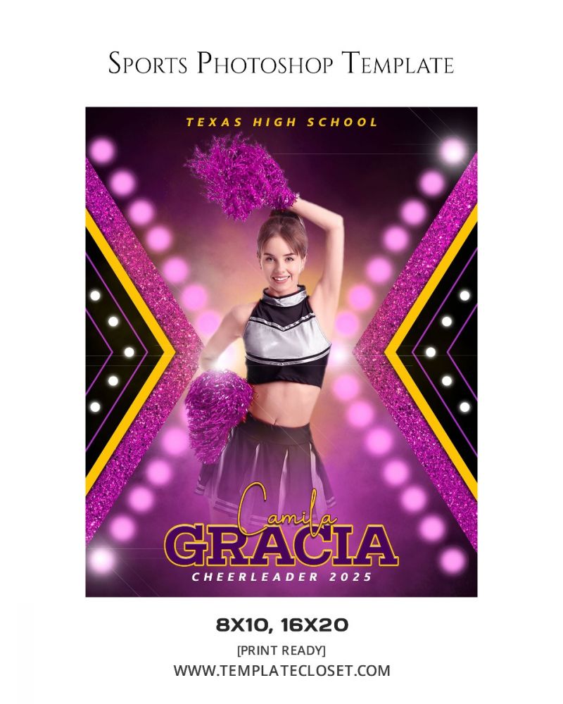 Cheerleader Signature Effect Customized Photography Template