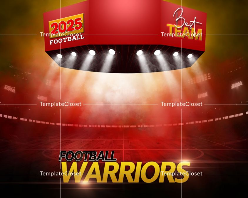 Football Best Warrior Team Customized Sports Photography Template