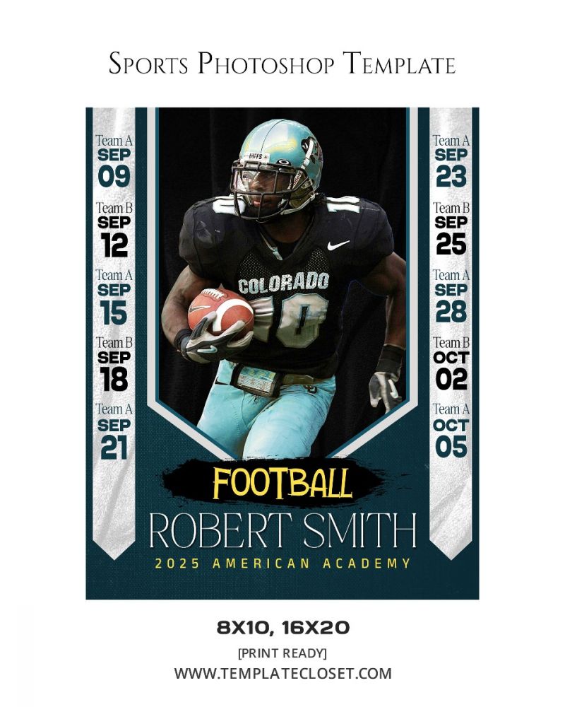 Robert Smith - Football Print Ready Sport Photoshop Template