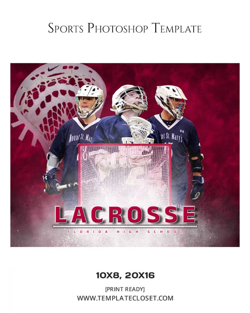Lacrosse Team Enliven Effect Sports Photography Template