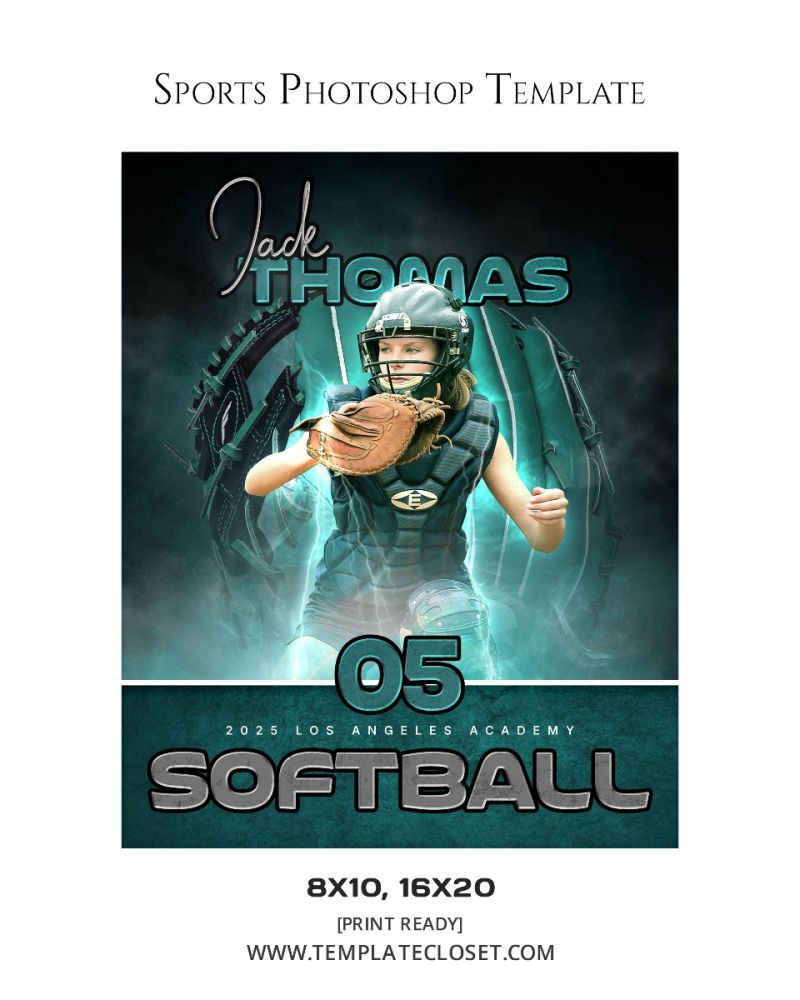 Jack Thomas - Softball Enliven Effect Sport Photography Template