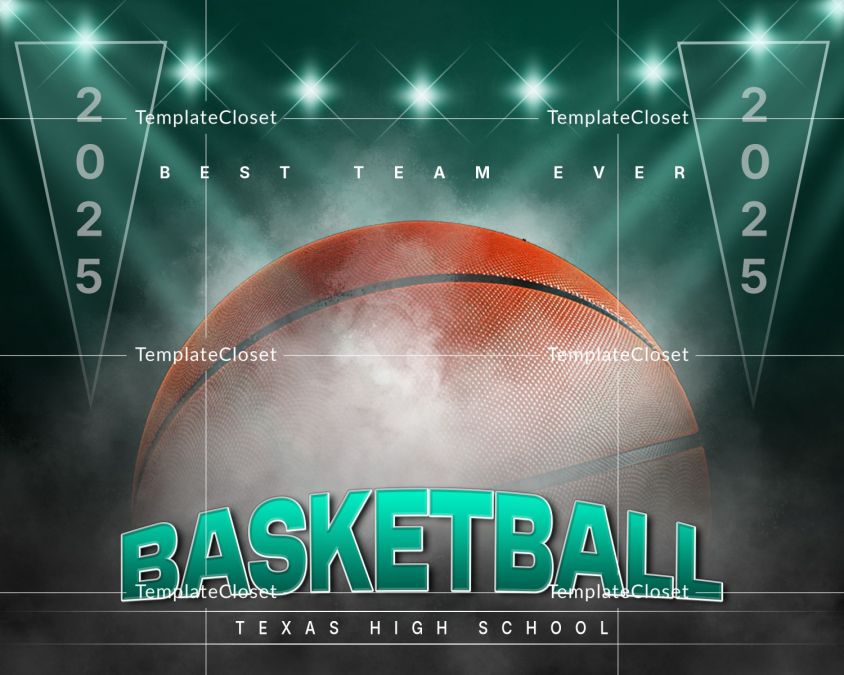 Basketball Team Light Effect Customized Photography Template