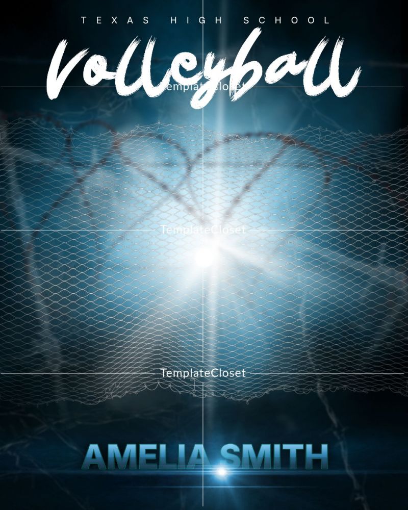 Volleyball Light Effect Photoshop Layered Photography Template