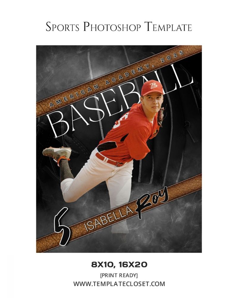 Baseball Enliven Effect Sport Customized Photoshop Template