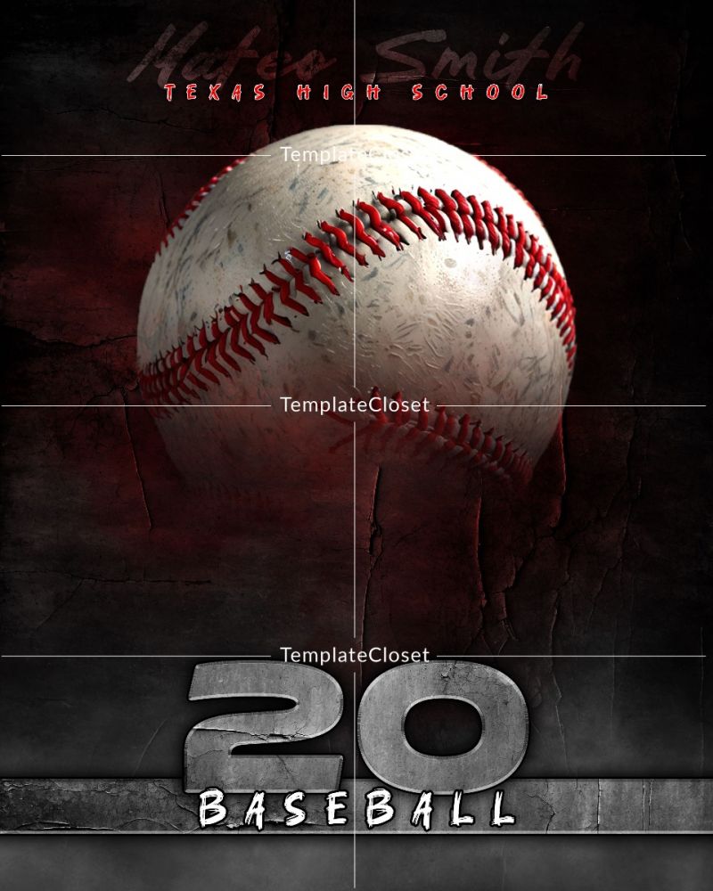 Baseball 3D Effect Customized Sport Photography Template