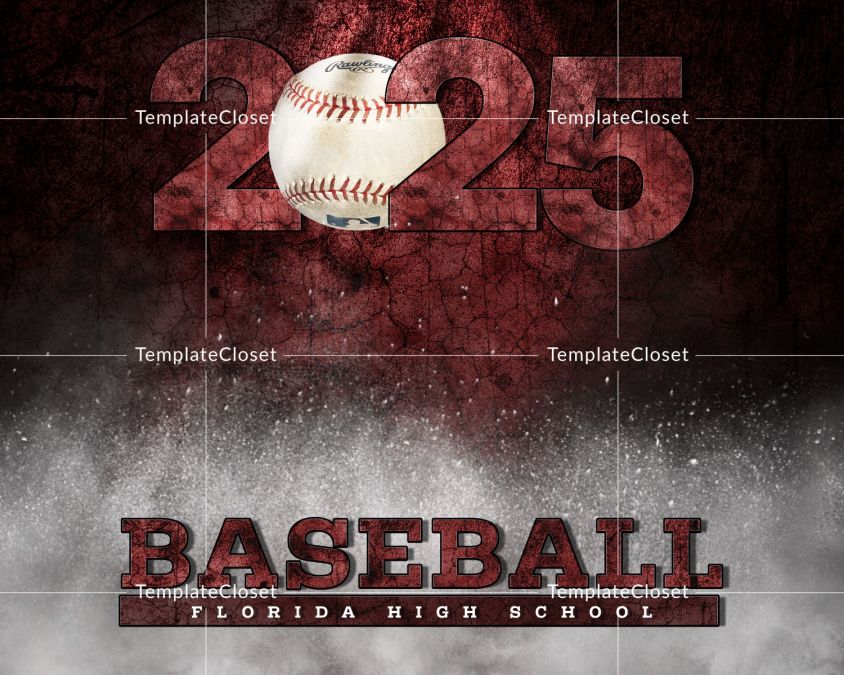 Baseball Florida High School Team Customized Photoshop Template