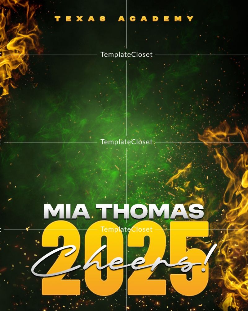 Mia Thomas - Cheerleader On The Fire Sports Photography Template