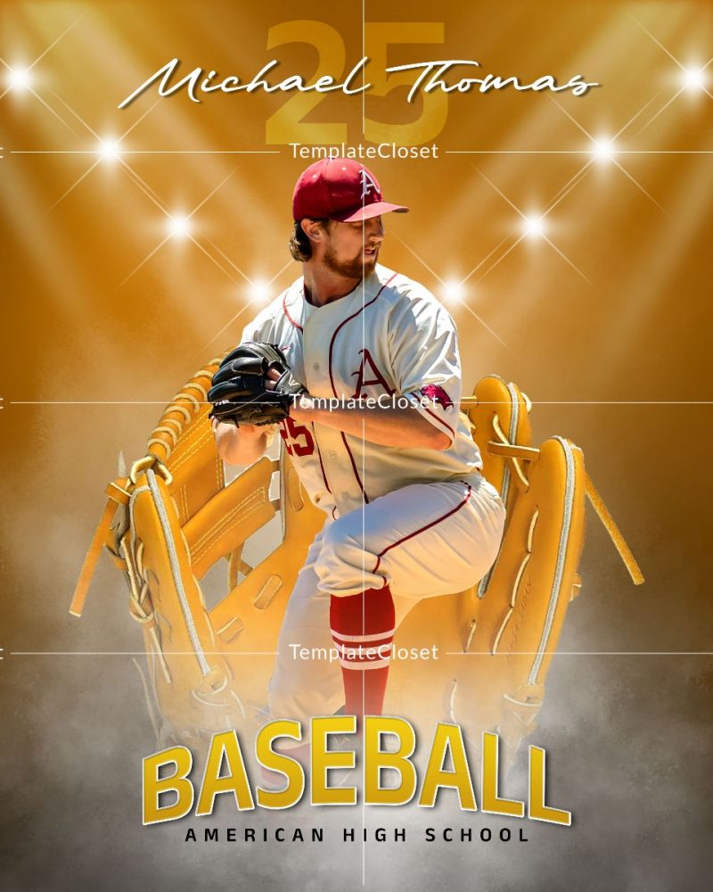 Baseball Signature Effect Sports Print Ready Photography Template