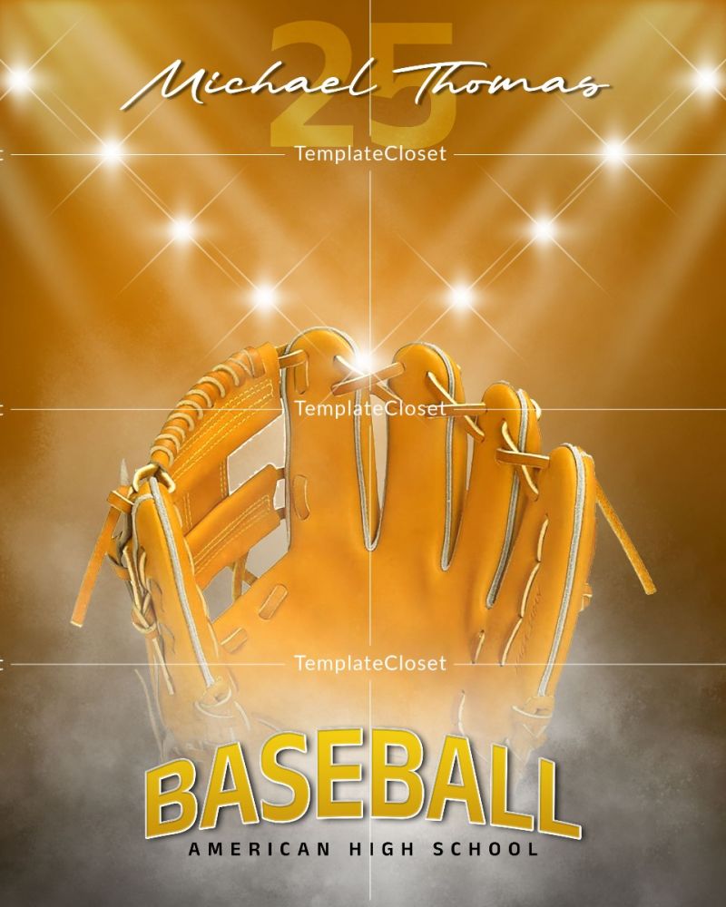 Baseball Signature Effect Sports Print Ready Photography Template