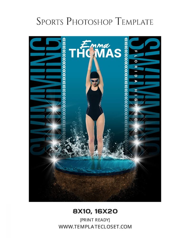 Swimming Light Effect Photoshop Photography Template