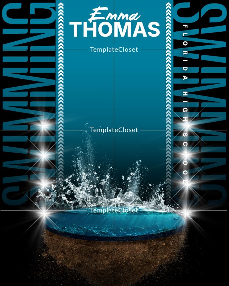 Swimming Texas High School Sports Photoshop Template