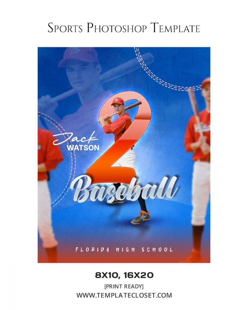 Jack Watson - Baseball Champion Move Customized Sports Photography Template