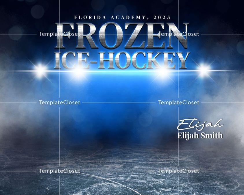 Frozen Ice Hockey Customized Sport Photography Template