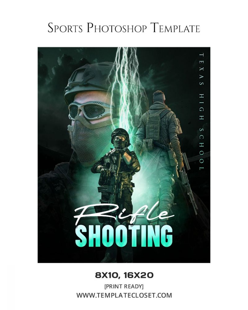 Rifle Shooting Enliven Effect Sport Photography Template