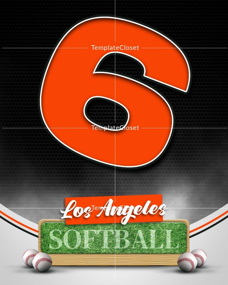 Softball Customized Sports Multi Layer Photoshop Template