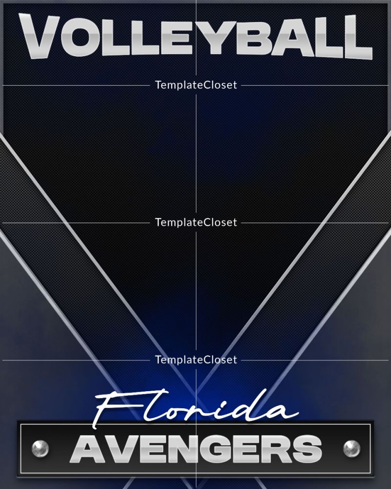 Volleyball Light Effect Photoshop Layered Photography Template