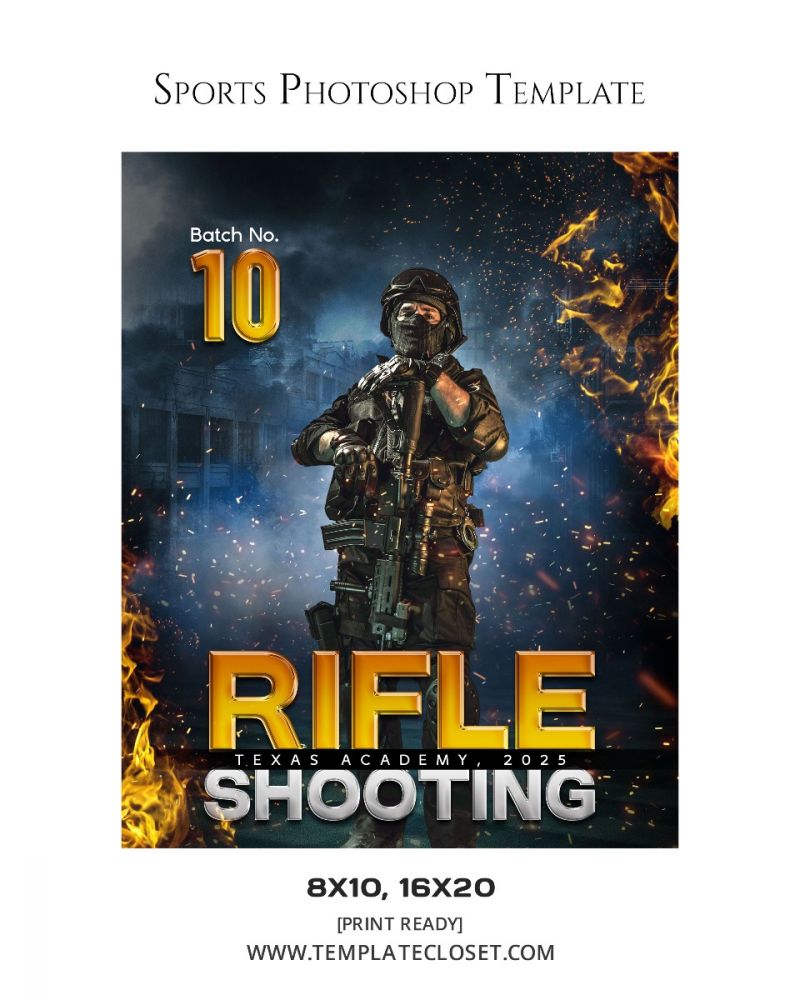 Rifle Shooting Enliven Effect Sports Photography Template