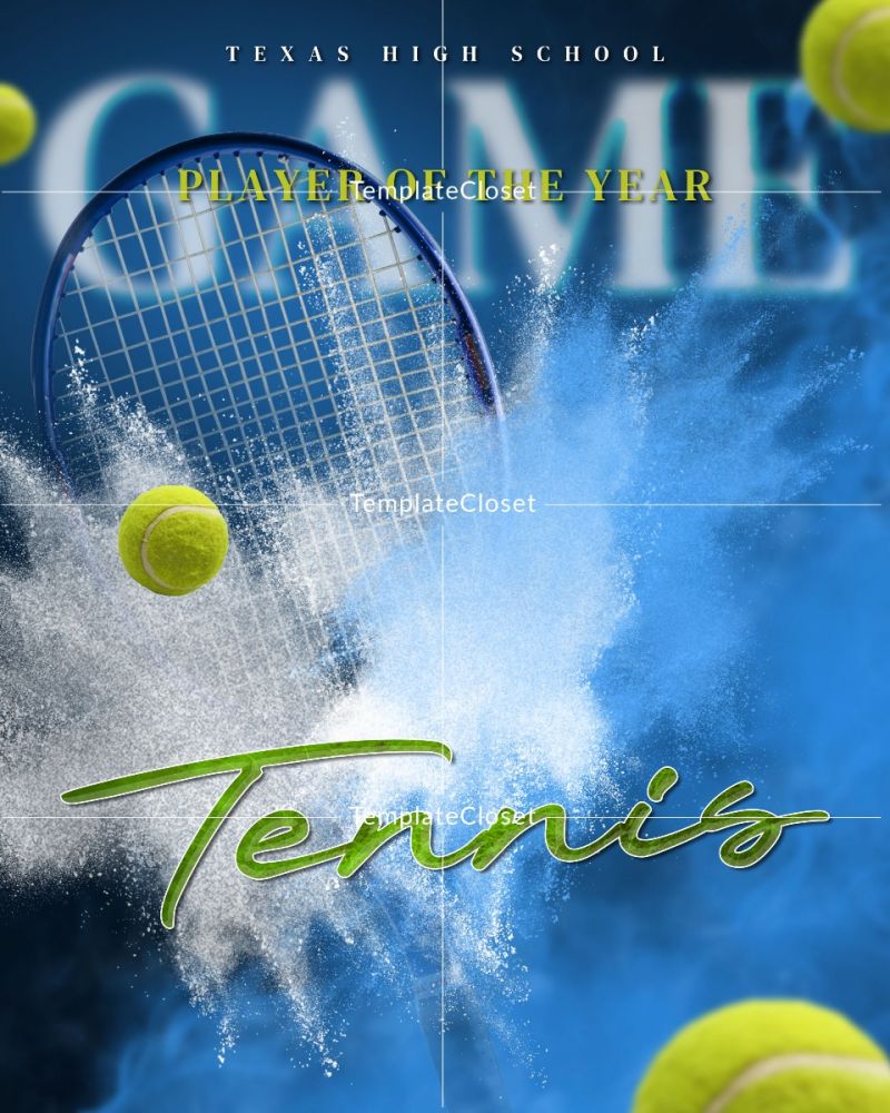 Tennis - Player Of The Year Sports Customized Photography Template