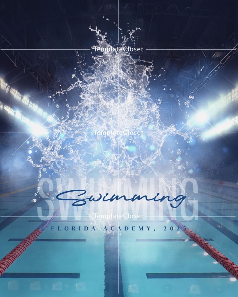 Swimming Texas High School Sports Photoshop Template