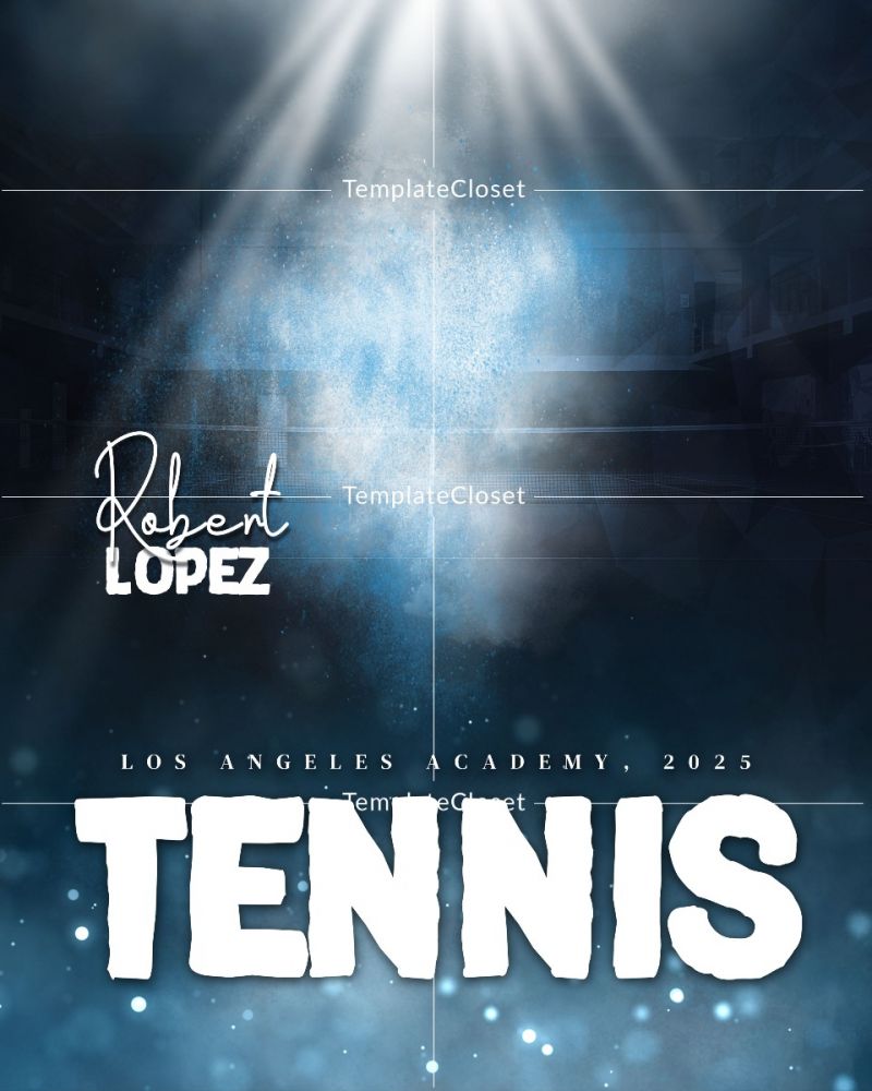 Tennis Light Effect Multi Layer Sports Photoshop Poster