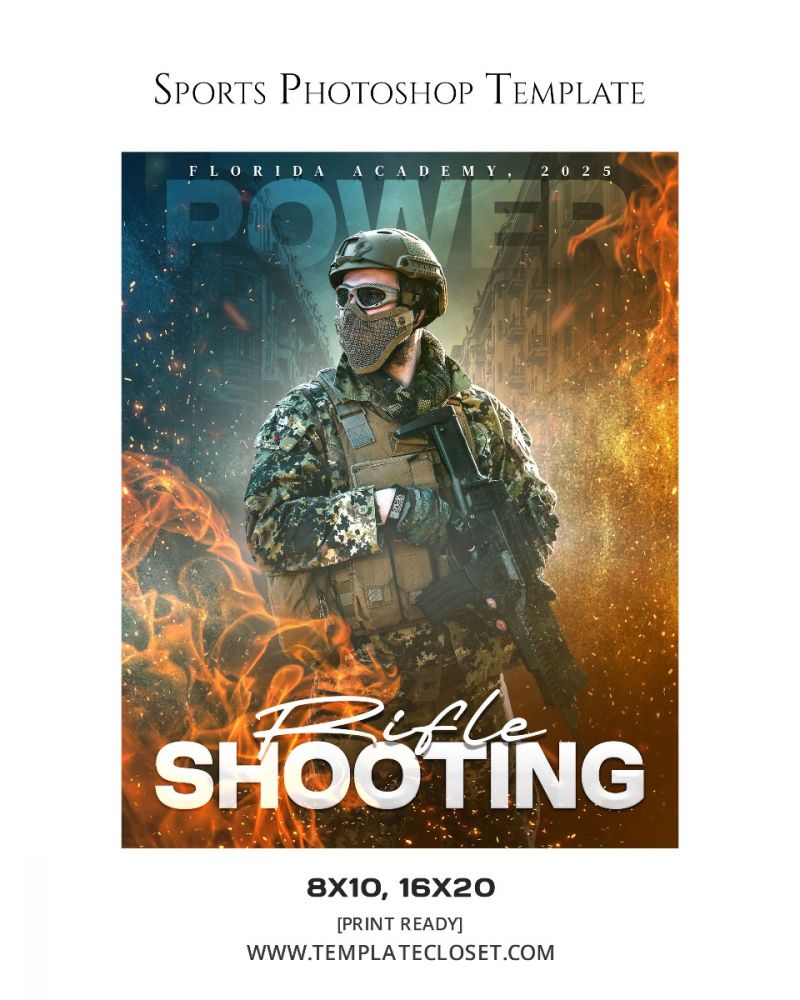 Rifle Shooting Power Multi Layer Sport Photography Template
