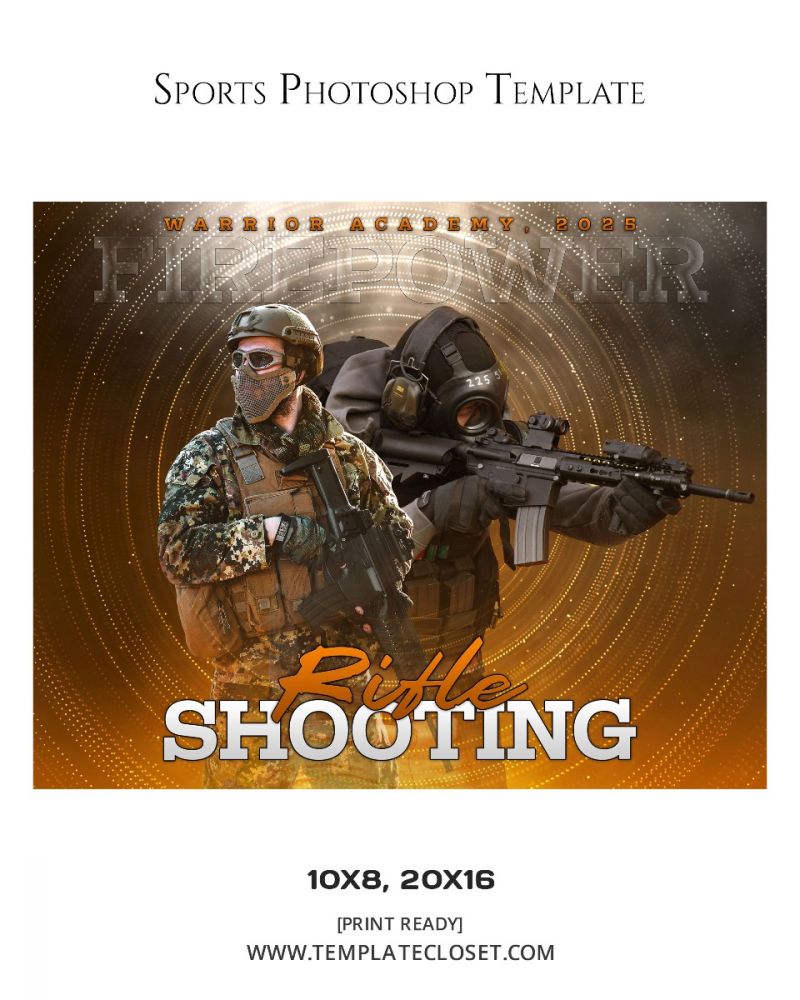 Rifle Shooting Enliven Effect Customized Photoshop Template