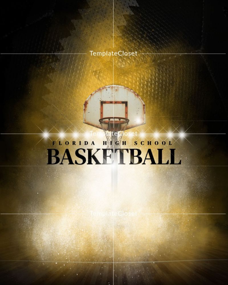 Basketball Team Light Effect Customized Photography Template