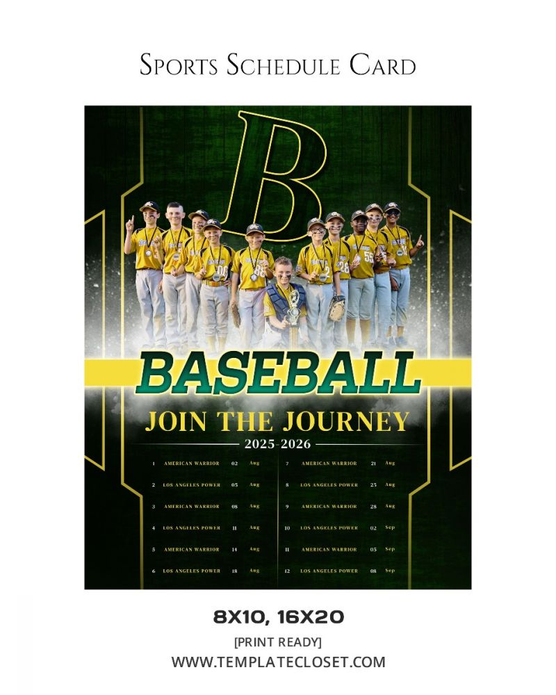 Baseball Team Journey Sport Customized Photoshop Poster