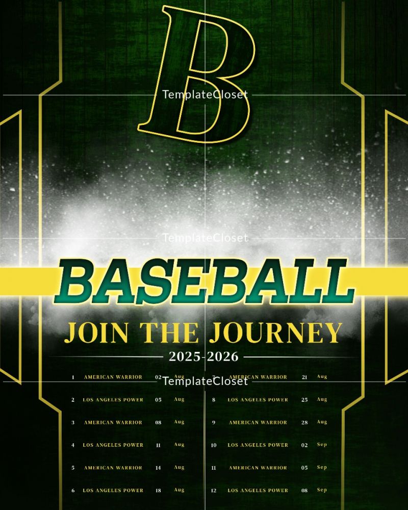 Baseball Team Journey Sport Customized Photoshop Poster