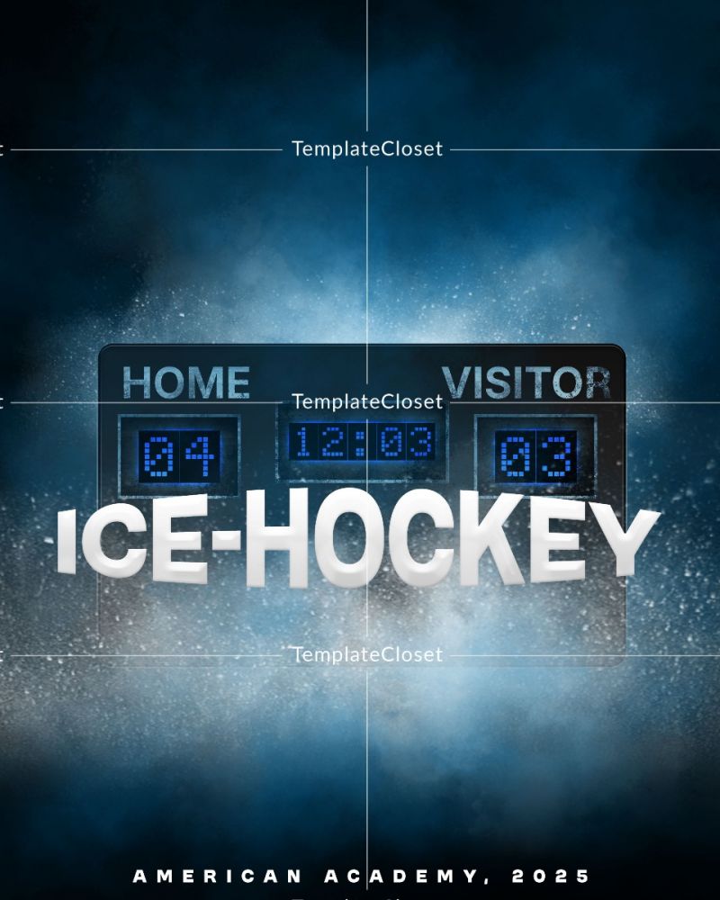Ice Hockey Score Board Customized Photography Template