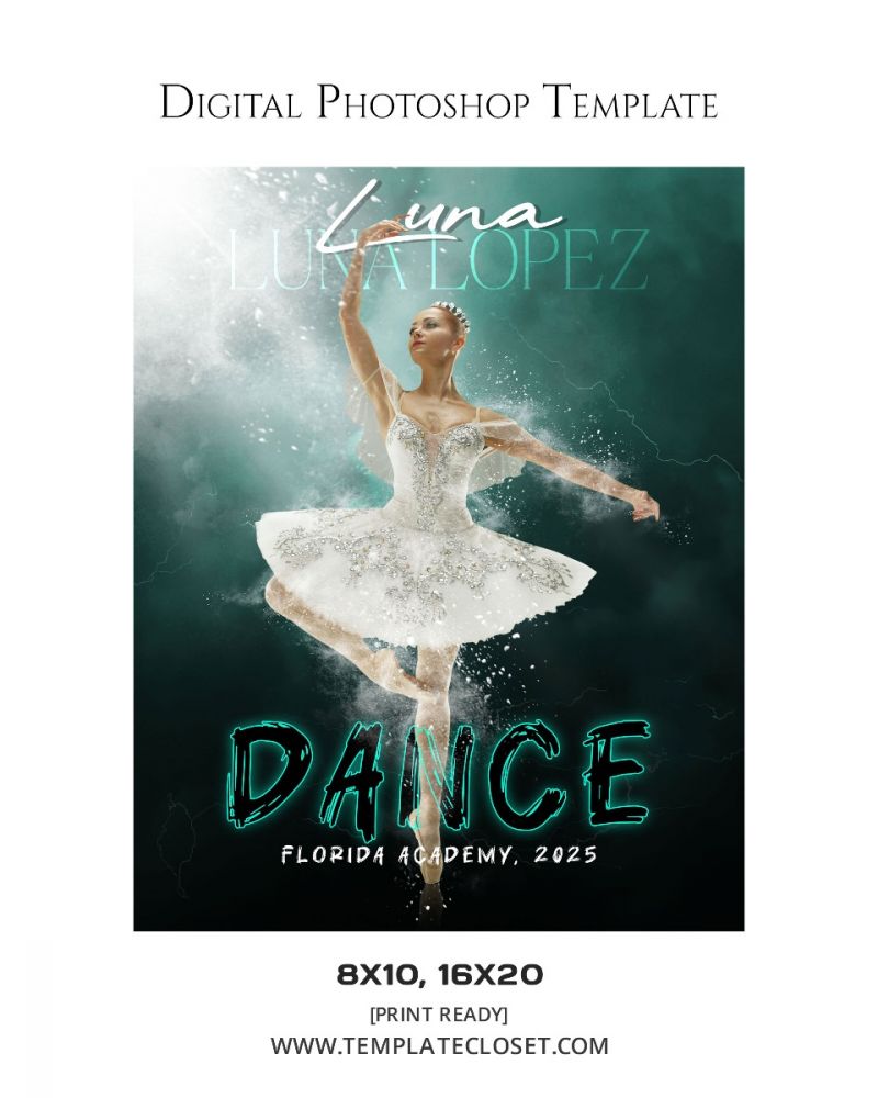 Luna Lopez - Dance Customized Digital Photography Template