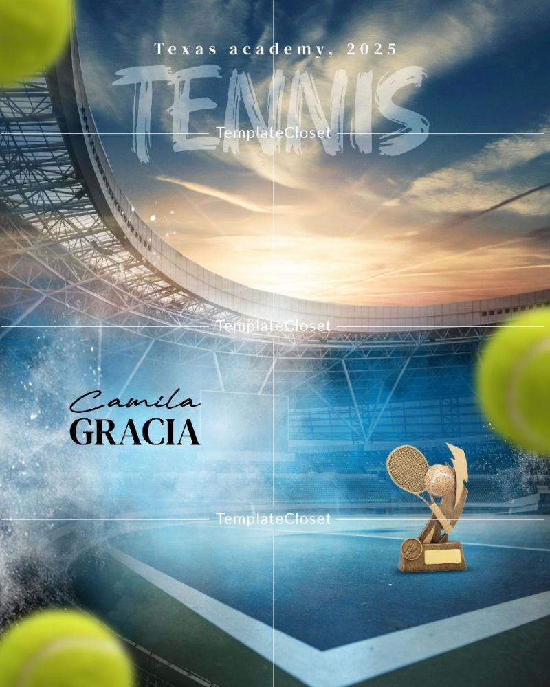 Tennis Signature Effect Customized Sport Photography Poster