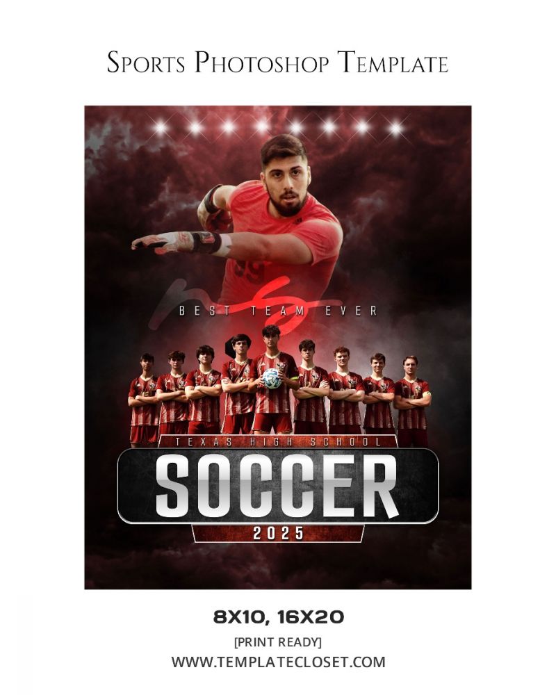 Soccer Best Player Team Sport Photography Template