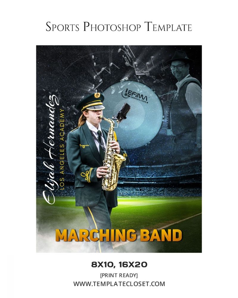 Marching Band Customized Layered Template