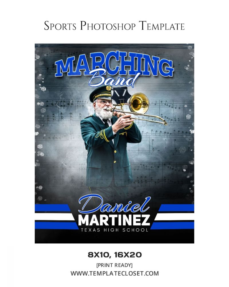 Marching Band Customized Layered Template