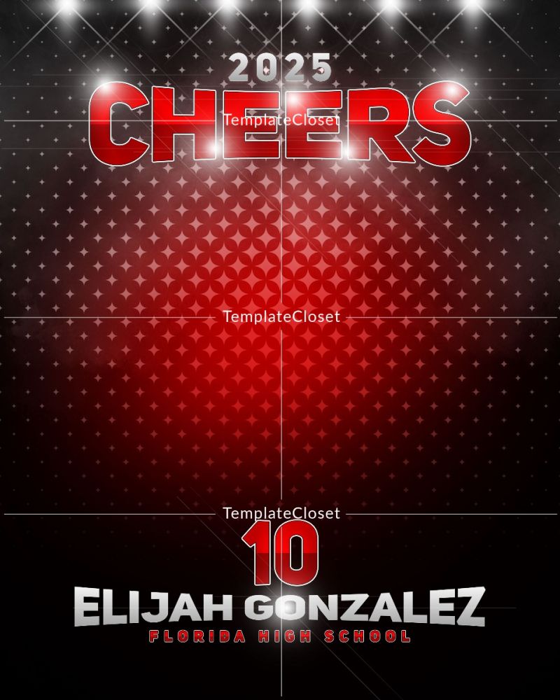 2025 Cheerleader Customized Sport Photoshop Layered Template
