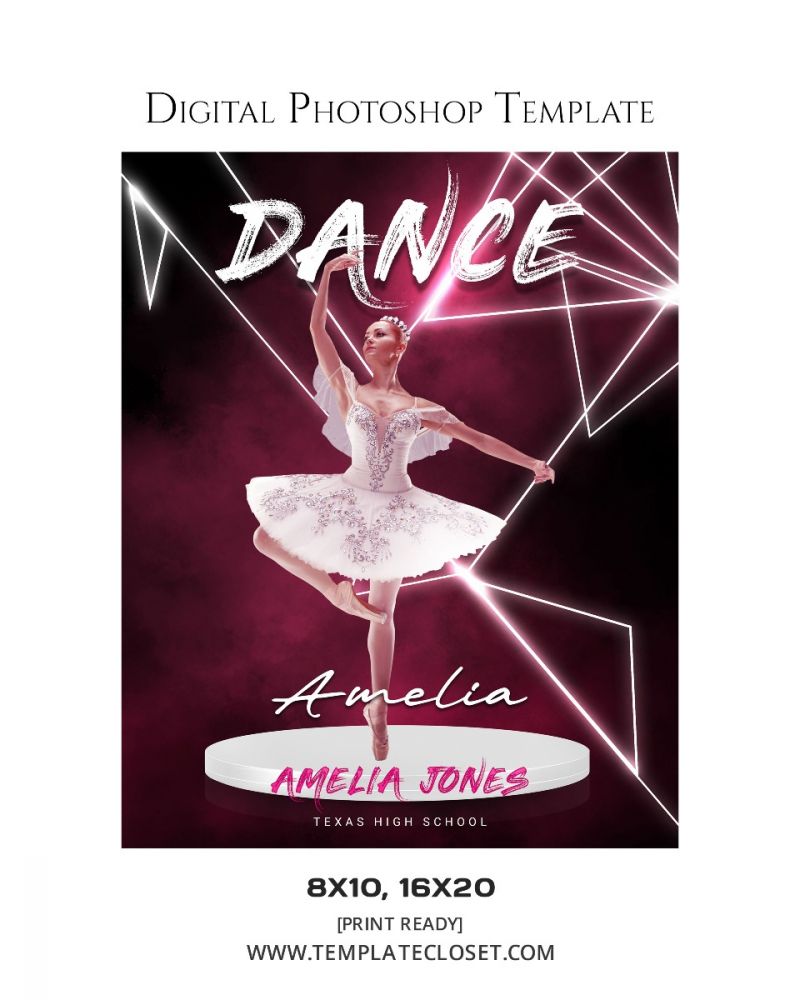 Dance Print Ready Digital Photoshop Layered Template