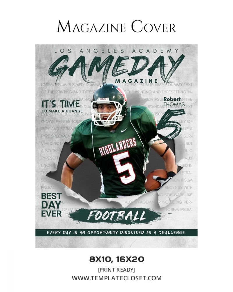 FootballSportsMagazineCoverPhotography@templatecloset.com