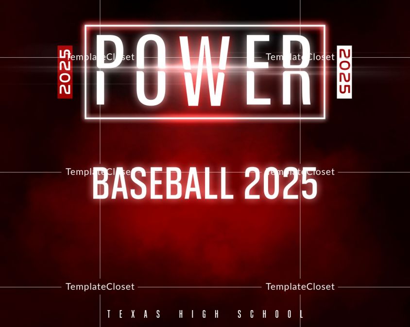 2025 Baseball Power Team Sport Photoshop Layered Template