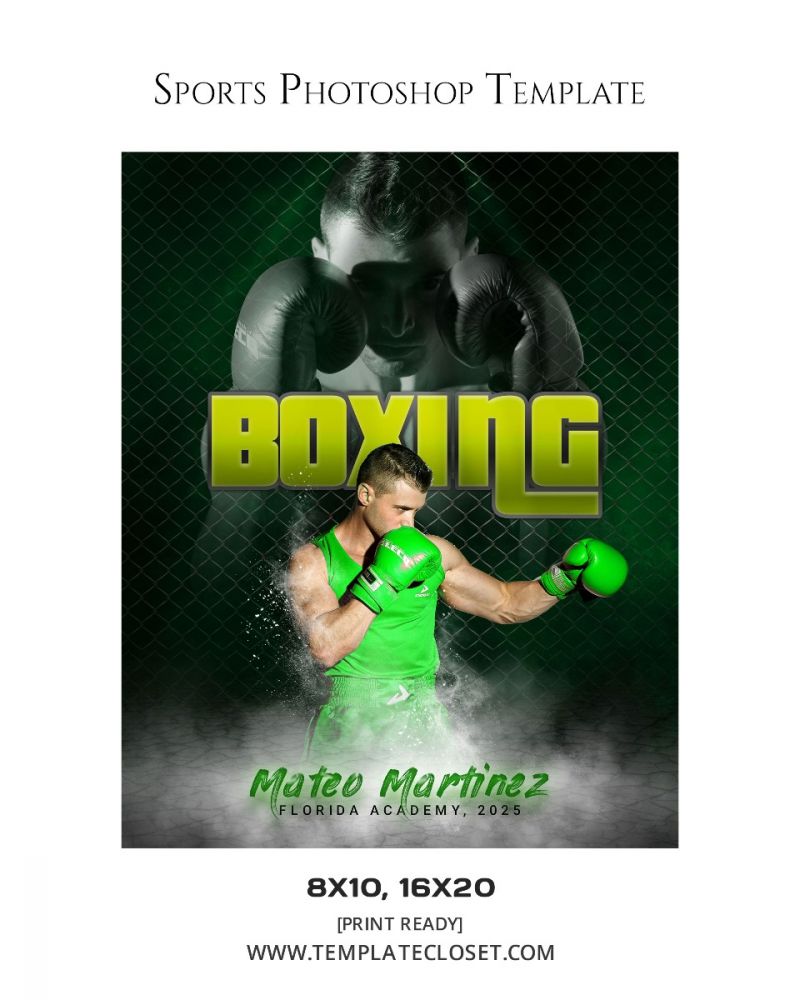 Boxing Enliven Effect Sports Photoshop Photography Template