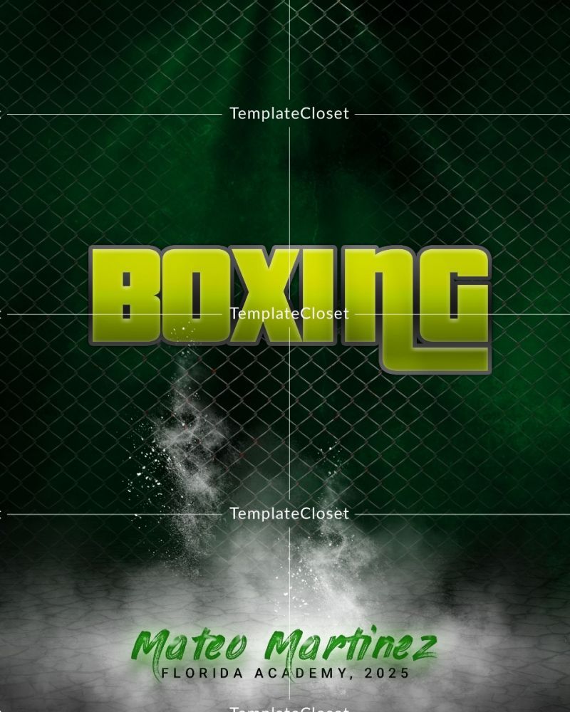 Boxing Customized Sports Photoshop Layered Template