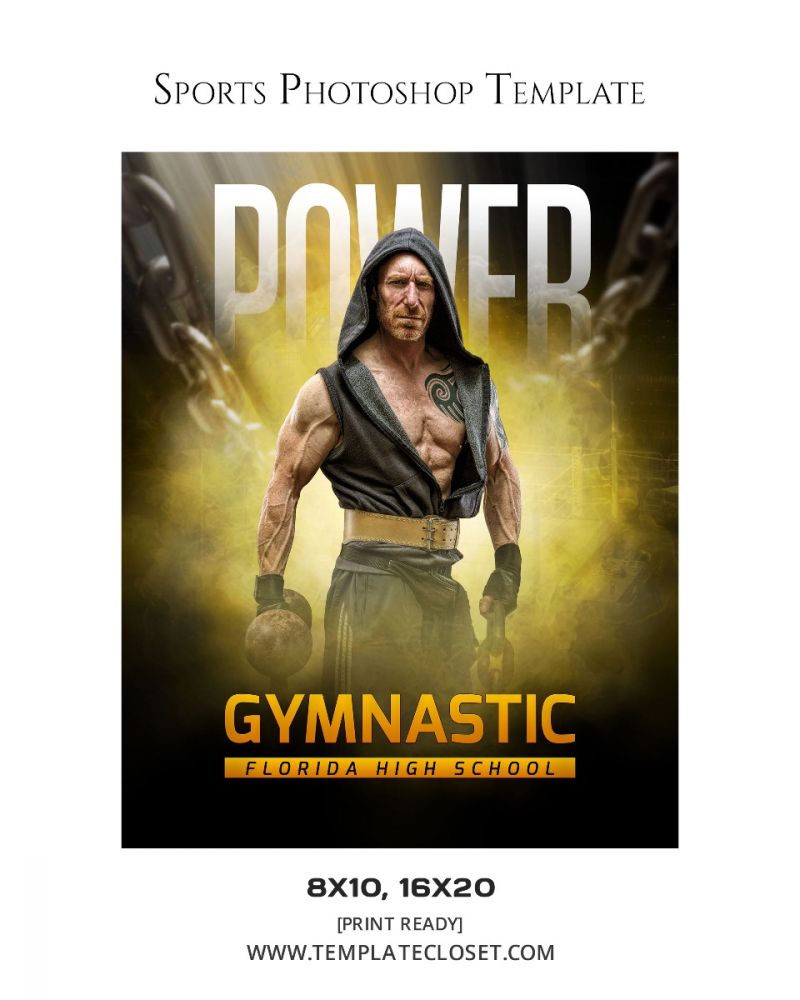Gymnastic Power Effect Customized Photography Template