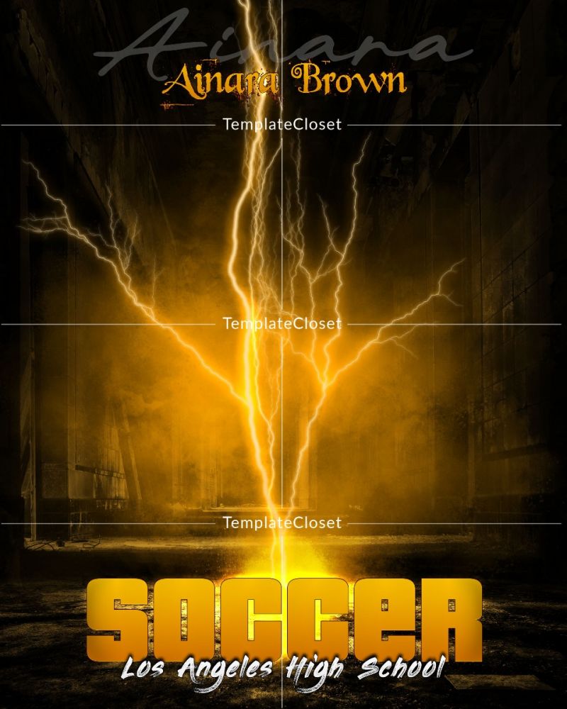 Soccer Thunder Effect Sport Photography Poster