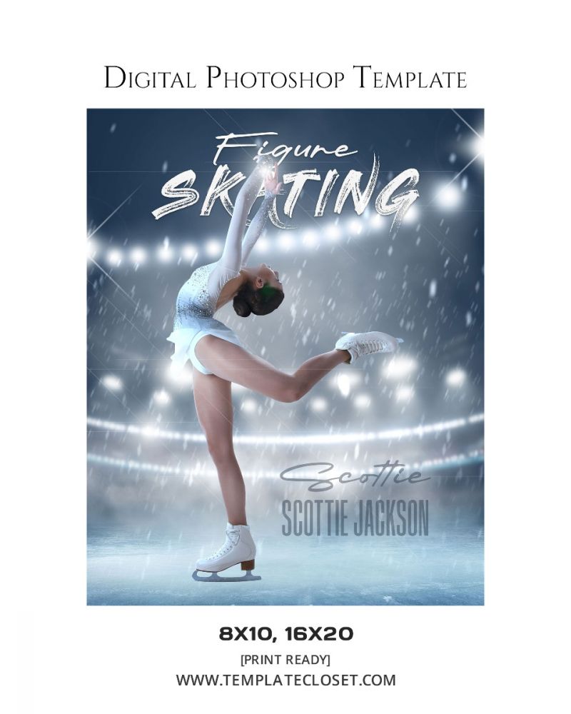 Figure Skating Signature Effect Photoshop Template