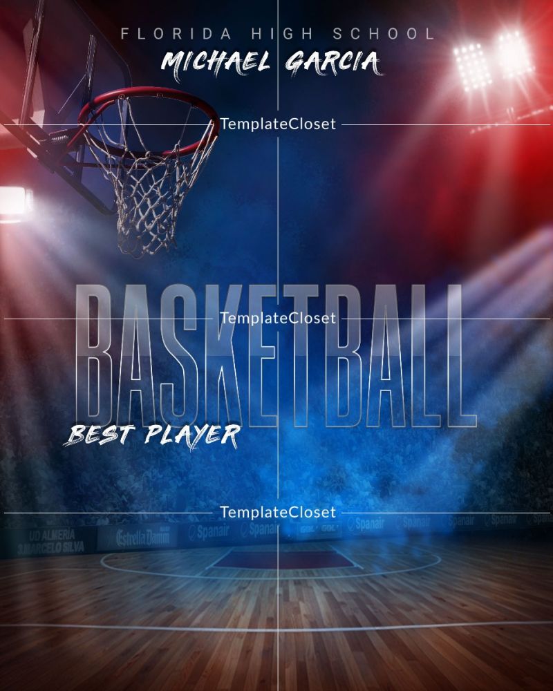 Best Player - Basketball Multi Color Effect Customized Sport Photography Template