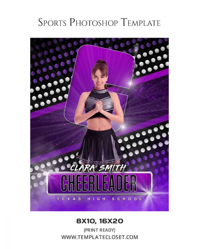 Clara Smith - Cheerleader With Cheer Sport Photography Template