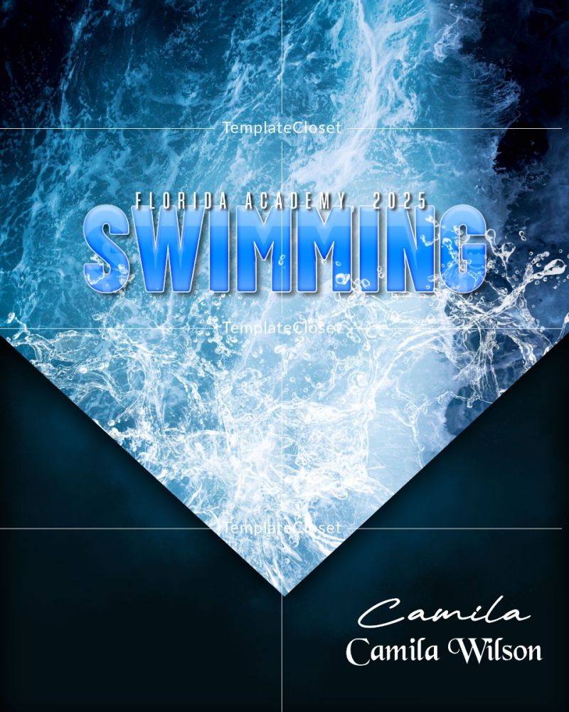 Swimming Texas High School Sports Photoshop Template